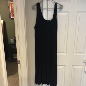 Black Sleeveless Maxi Dress with Scoop Neck